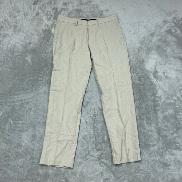 Kenneth Cole Reaction Slim Fit Performance Dress Pants Beige 34x30 a0982 - Picture 1 of 7